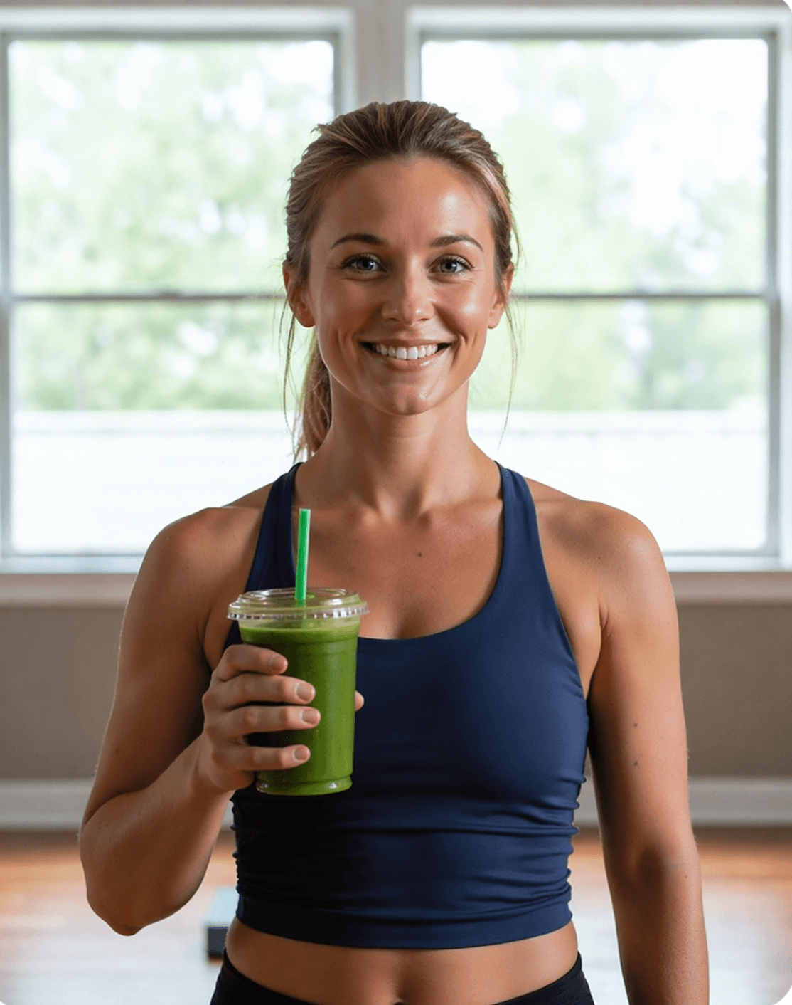 Patient enjoying her wellness routine